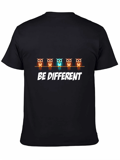 Be Different Owl Graphic Print T-Shirt