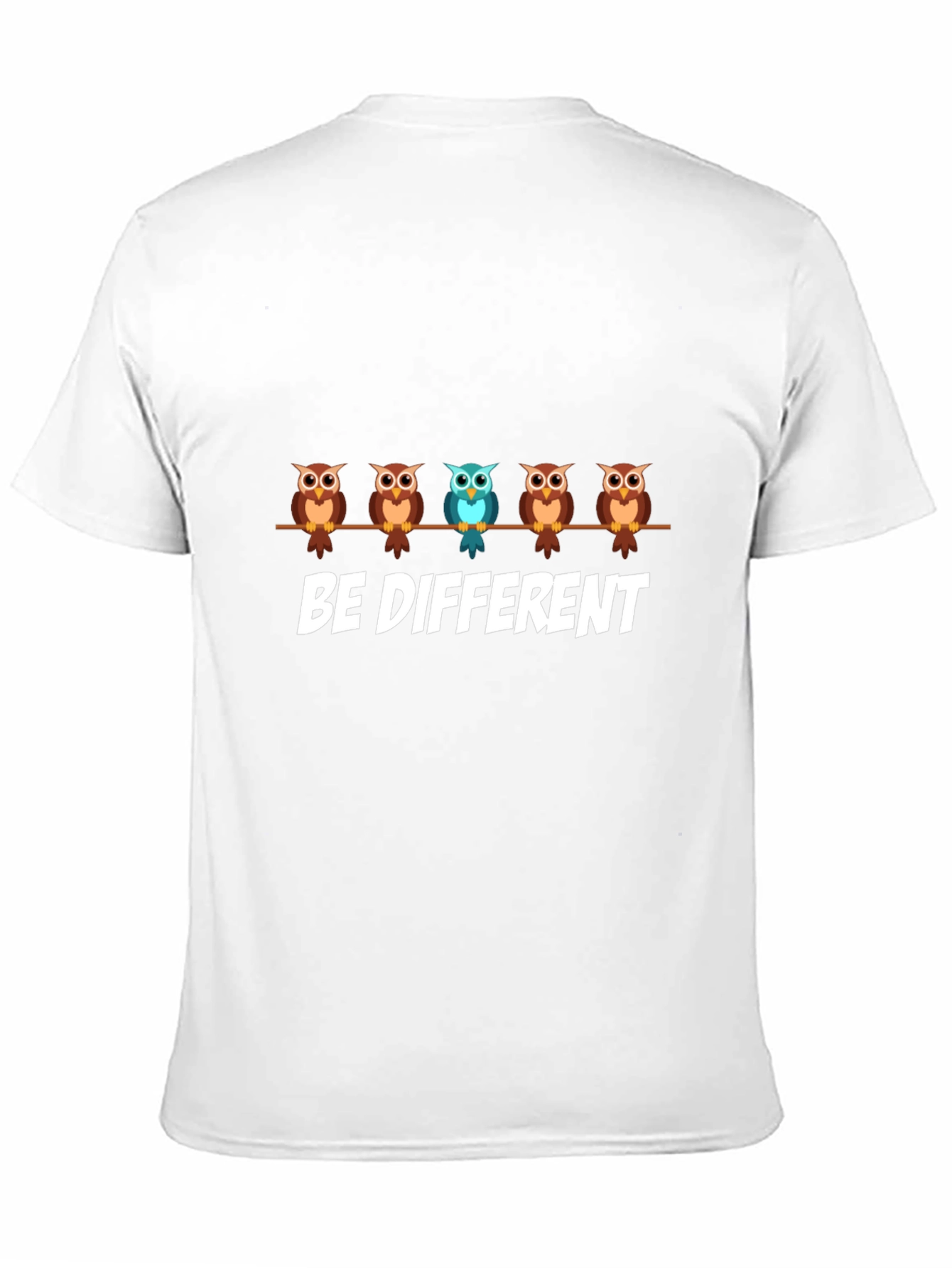 Be Different Owl Graphic Print T-Shirt