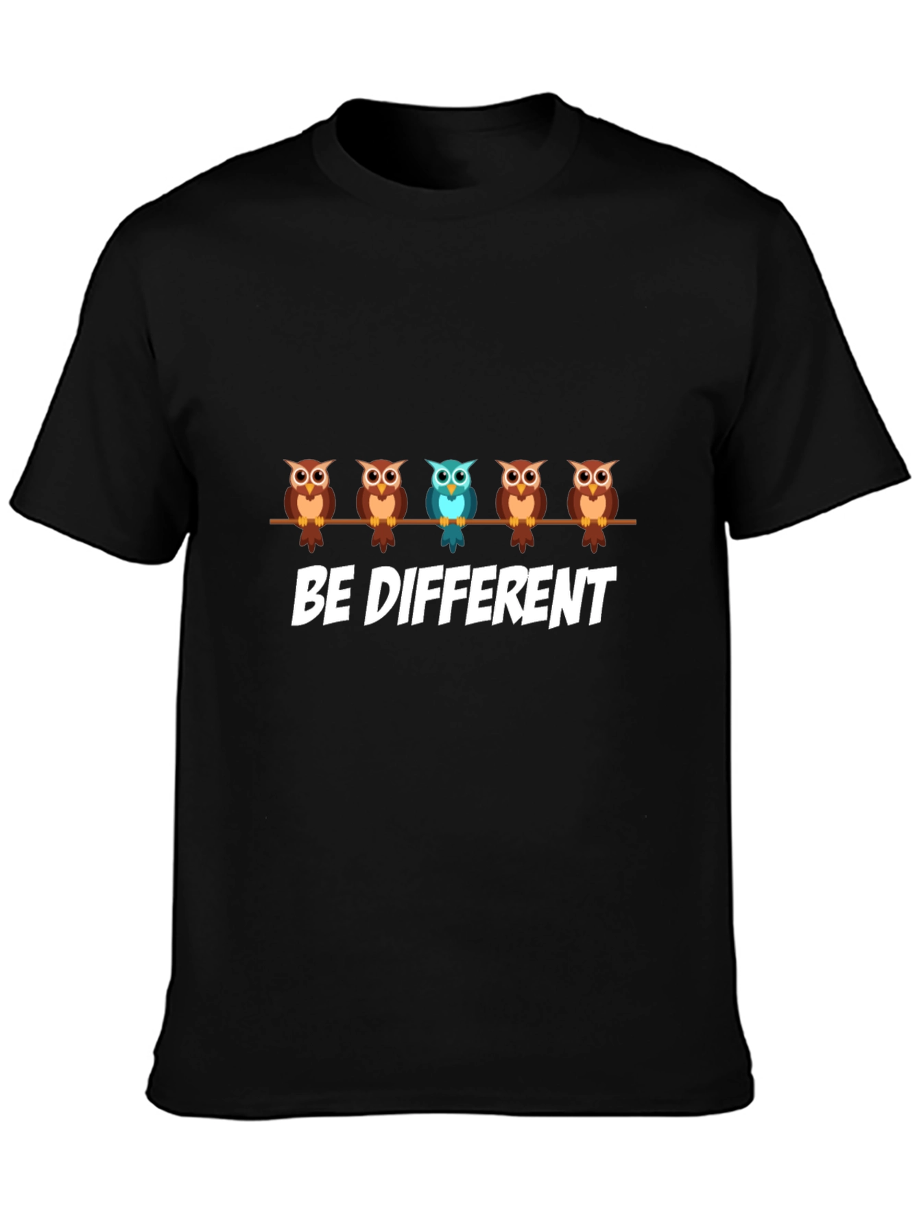 Be Different Owl Graphic Print T-Shirt