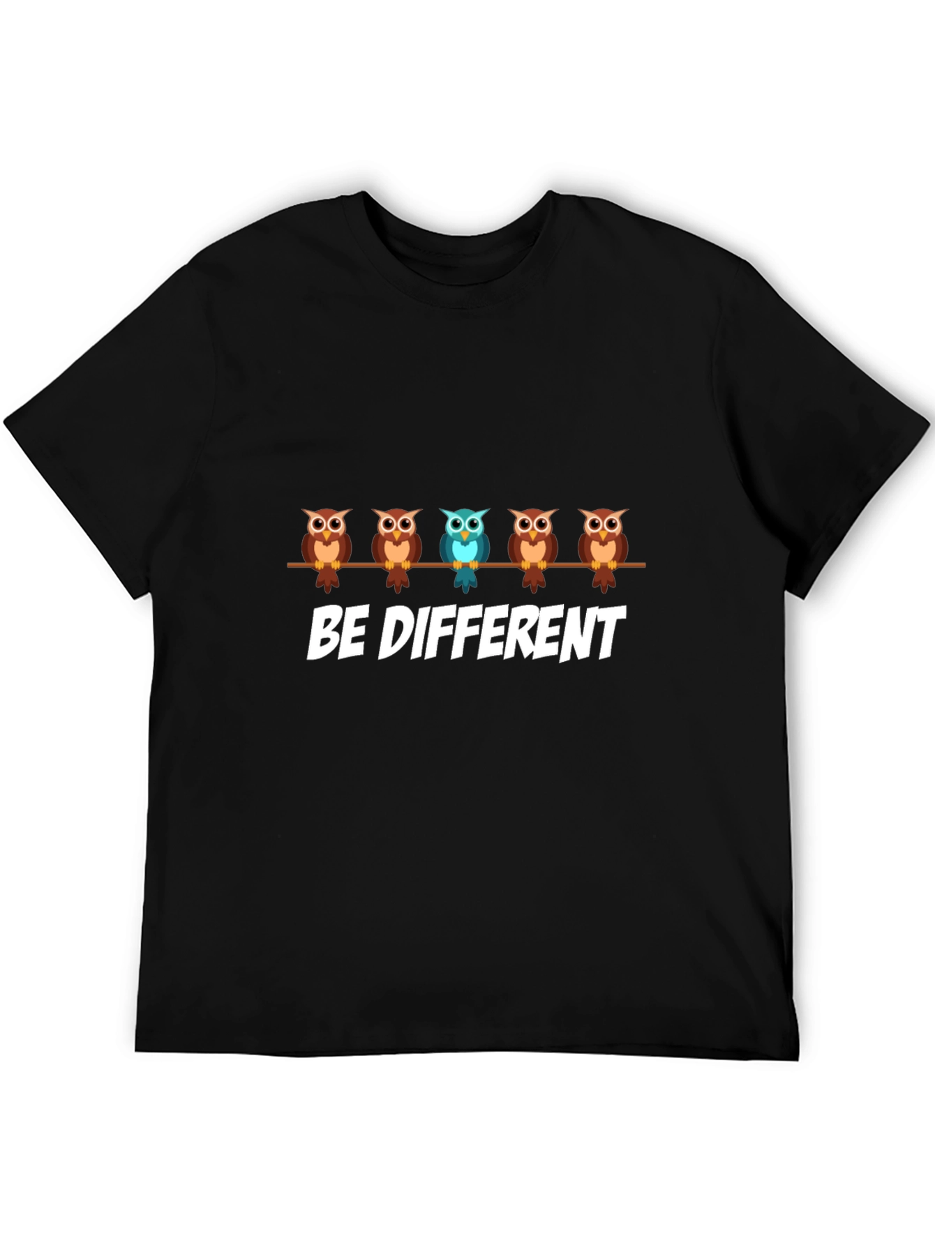 Be Different Owl Graphic Print T-Shirt