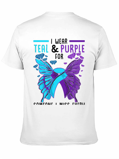 Teal & Purple Butterfly Awareness T-Shirt