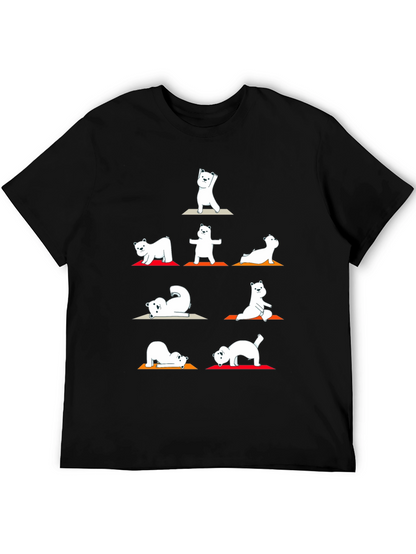 Yoga Bear Graphic T-Shirt - Black