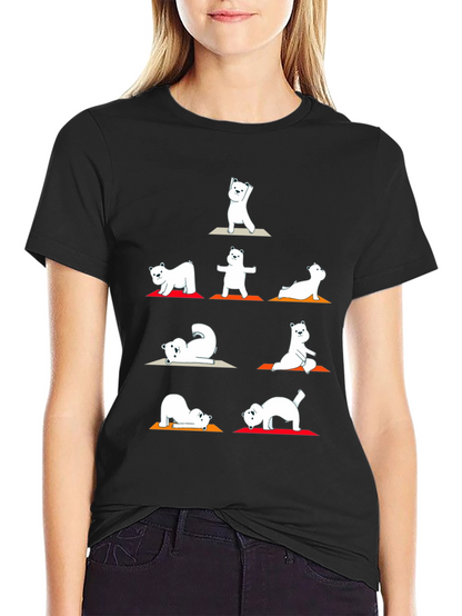 Yoga Bear Graphic T-Shirt - Black