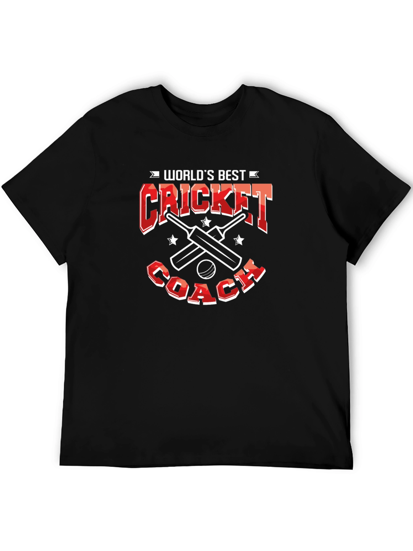 Worlds Best Cricket Coach T-Shirt - Black