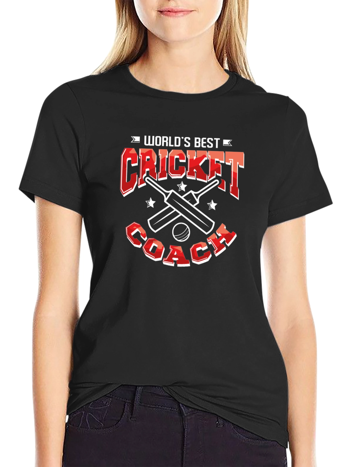 Worlds Best Cricket Coach T-Shirt - Black