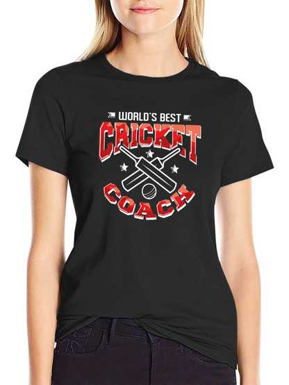 Worlds Best Cricket Coach T-Shirt - Black