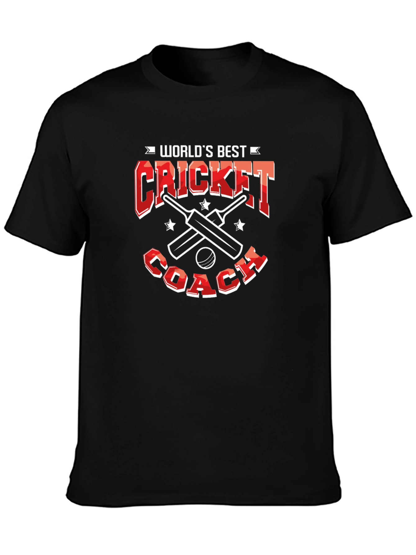 Worlds Best Cricket Coach T-Shirt - Black