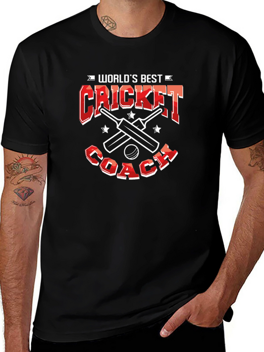 Worlds Best Cricket Coach T-Shirt - Black