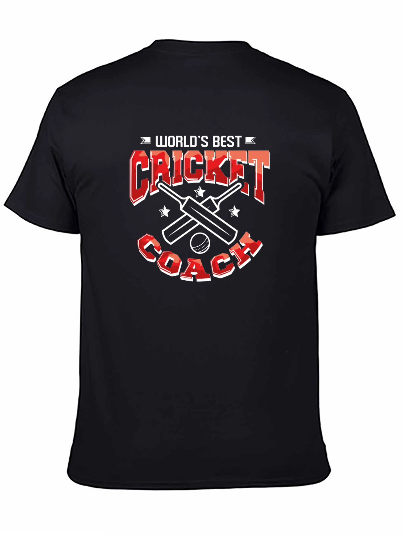Worlds Best Cricket Coach T-Shirt - Black