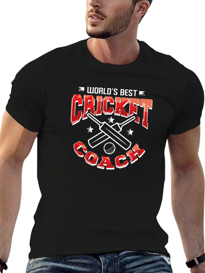 Worlds Best Cricket Coach T-Shirt - Black