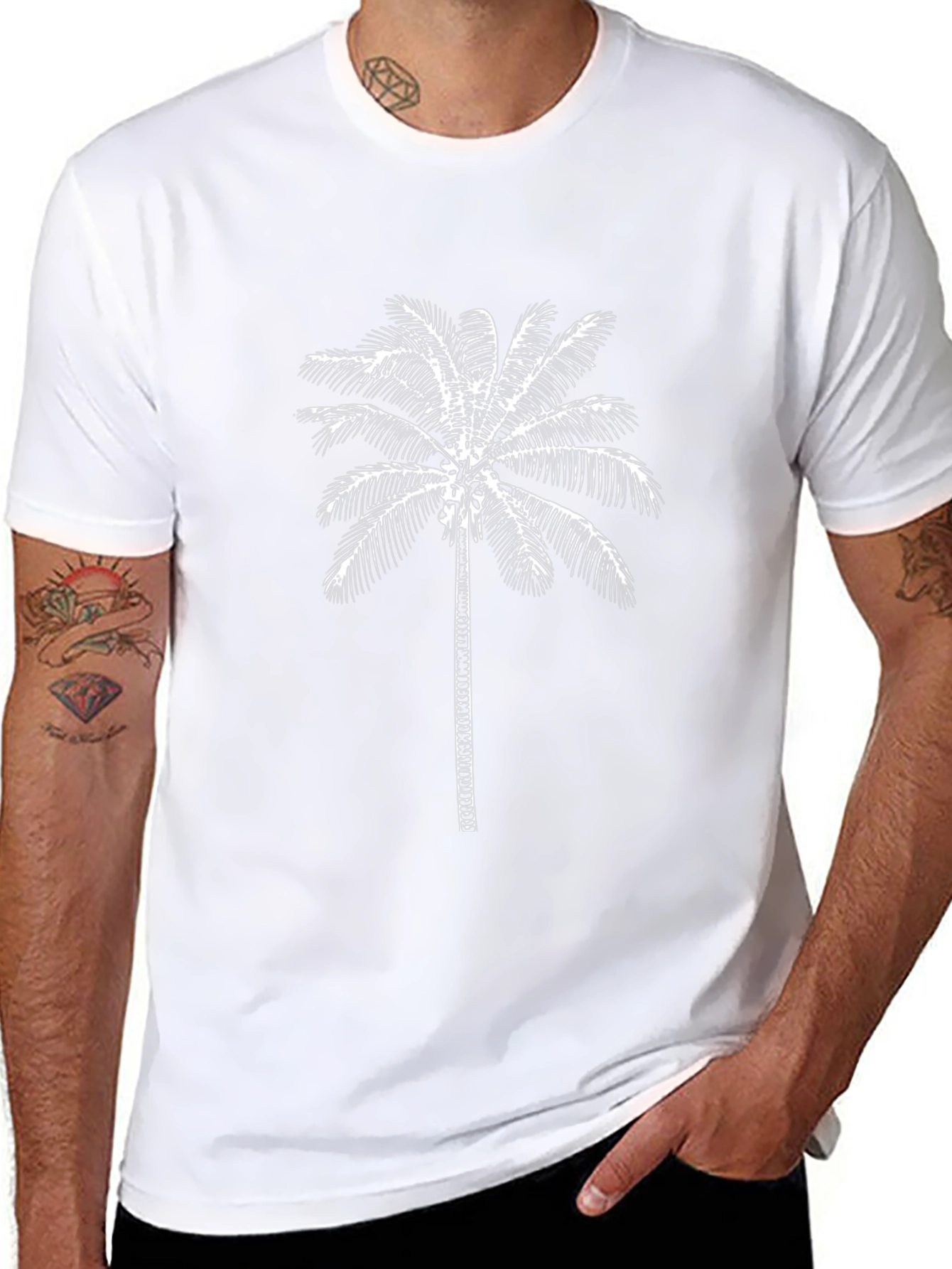 Black Palm Tree Graphic T-Shirt