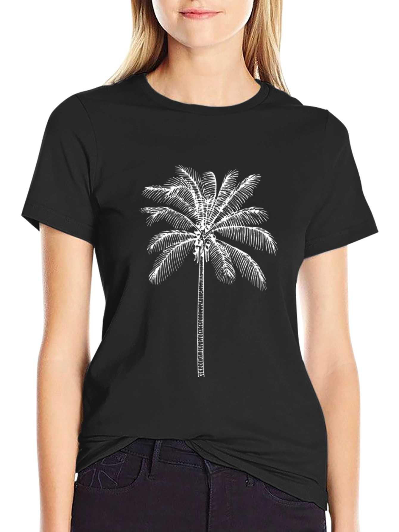 Black Palm Tree Graphic T-Shirt