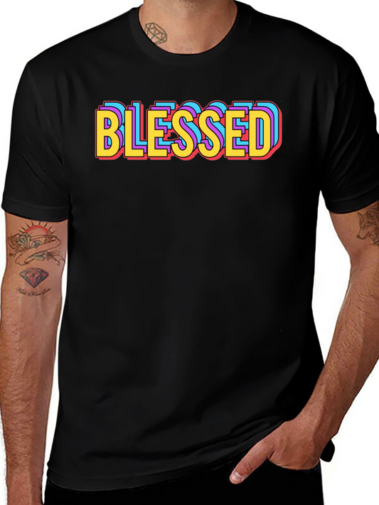 Blessed Graphic Tee - Retro Style Black T-Shirt