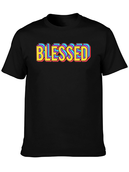Blessed Graphic Tee - Retro Style Black T-Shirt