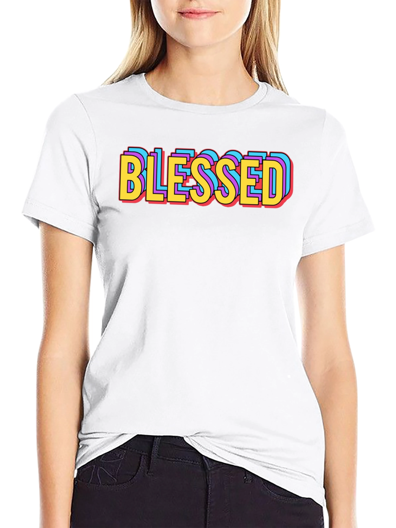 Blessed Graphic Tee - Retro Style Black T-Shirt