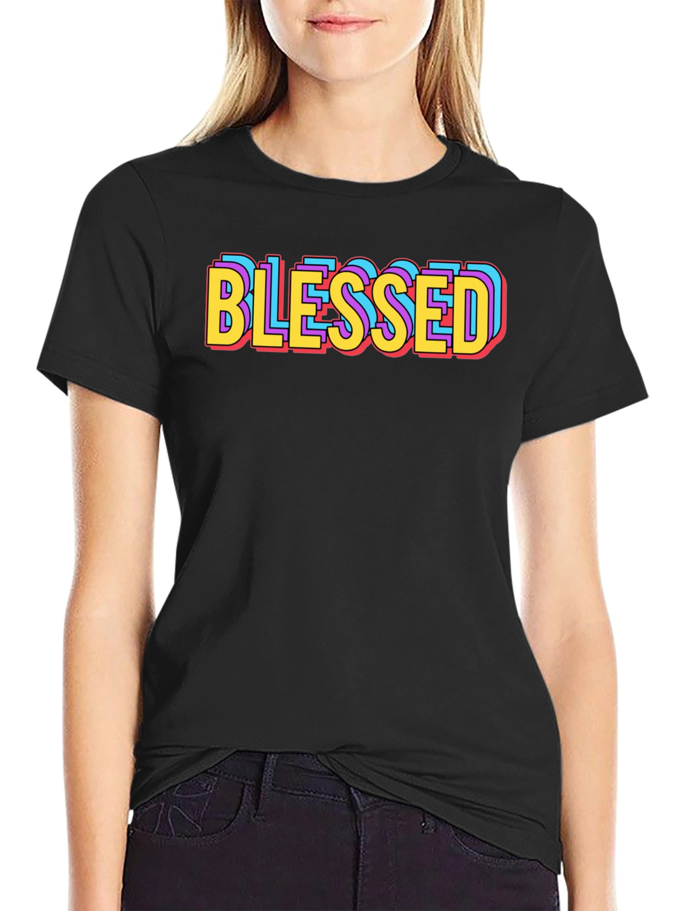 Blessed Graphic Tee - Retro Style Black T-Shirt