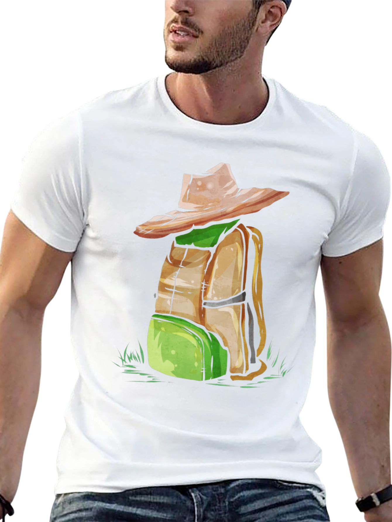 Backpack & Hat Graphic T-Shirt - Adventure Ready!