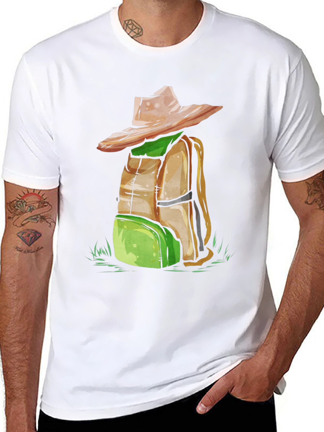 Backpack & Hat Graphic T-Shirt - Adventure Ready!