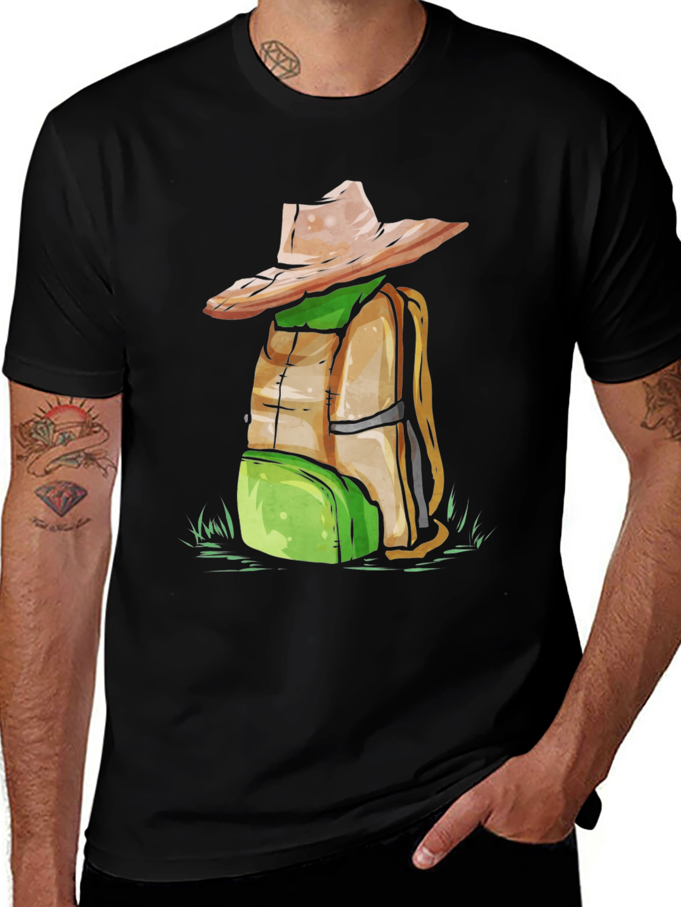 Backpack & Hat Graphic T-Shirt - Adventure Ready!