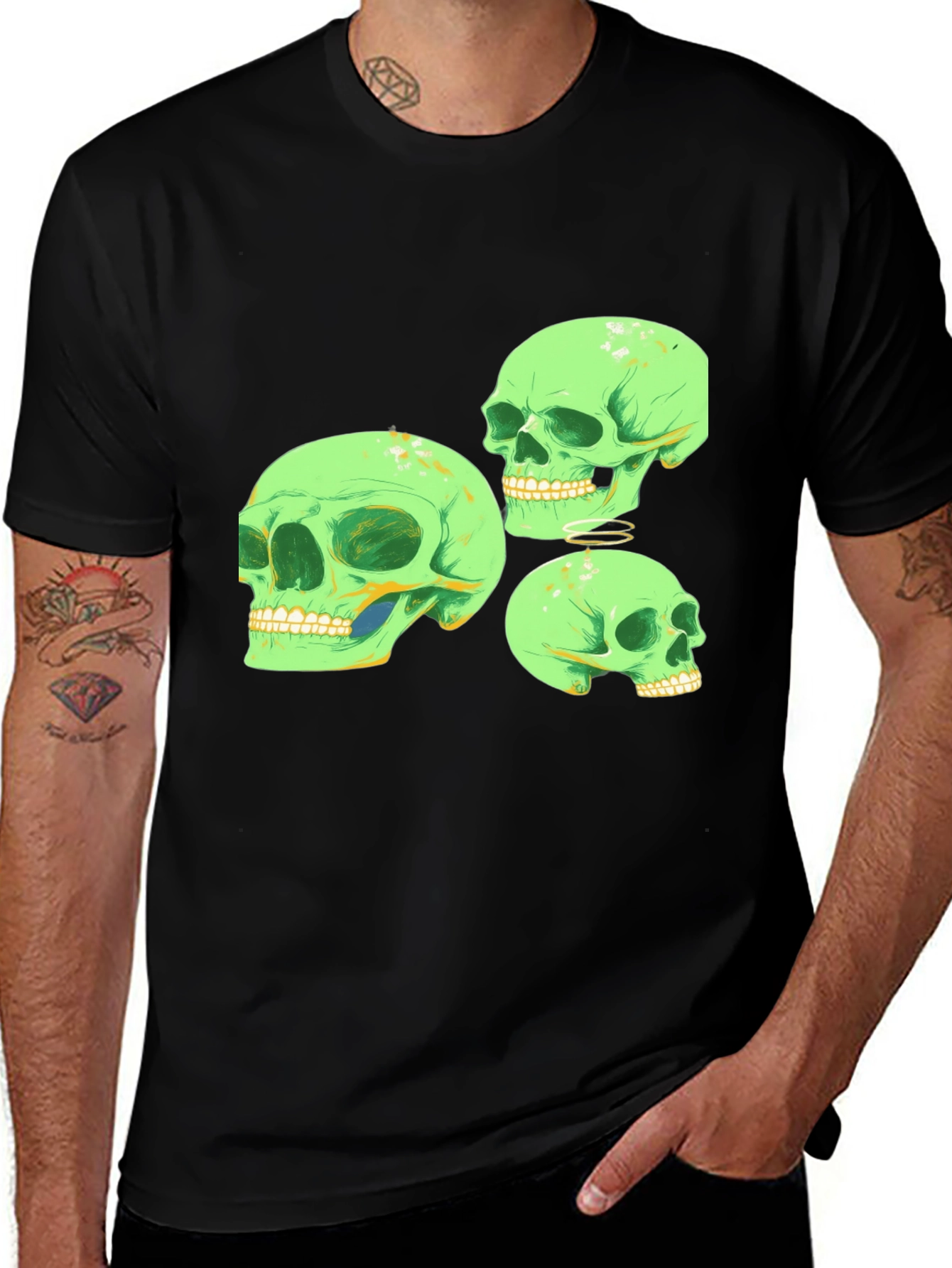 Skull Graphic T-Shirt - Mens Black Tee