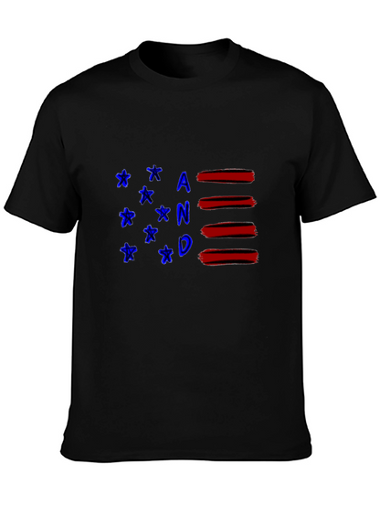 Patriotic AND T-Shirt - Stylish American Flag Inspired Design