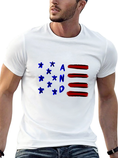 Patriotic AND T-Shirt - Stylish American Flag Inspired Design