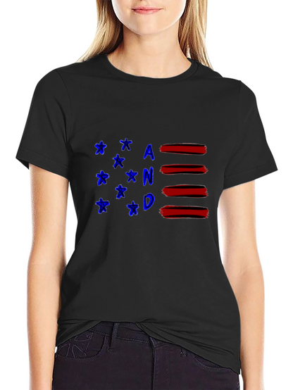 Patriotic AND T-Shirt - Stylish American Flag Inspired Design