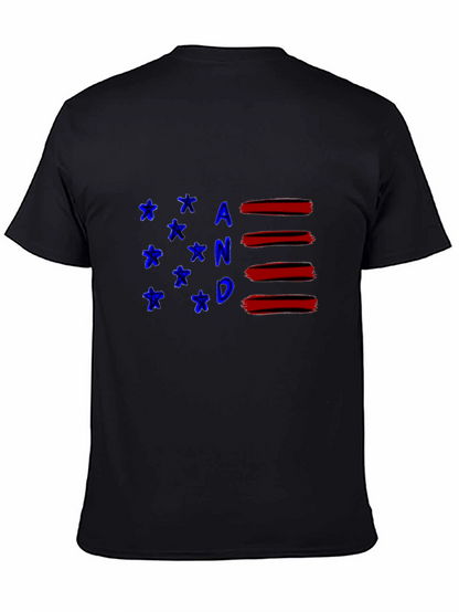 Patriotic AND T-Shirt - Stylish American Flag Inspired Design