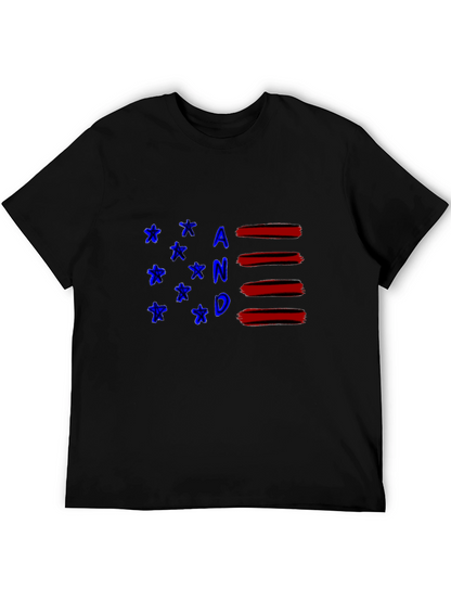 Patriotic AND T-Shirt - Stylish American Flag Inspired Design