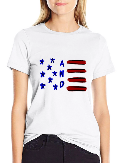 Patriotic AND T-Shirt - Stylish American Flag Inspired Design