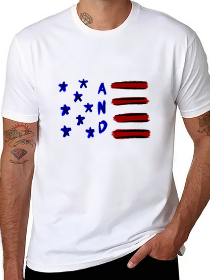 Patriotic AND T-Shirt - Stylish American Flag Inspired Design
