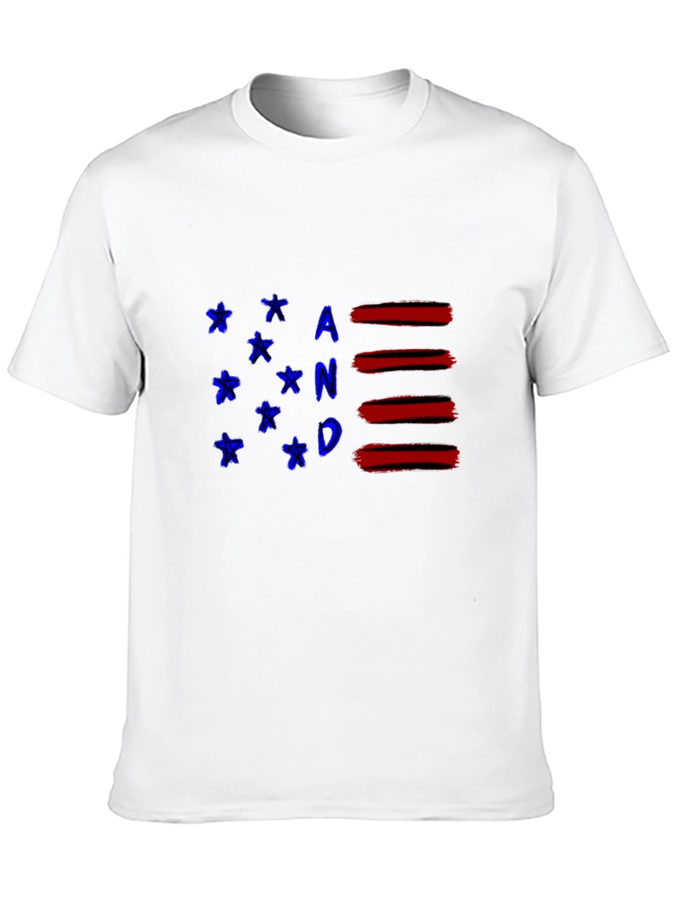 Patriotic AND T-Shirt - Stylish American Flag Inspired Design