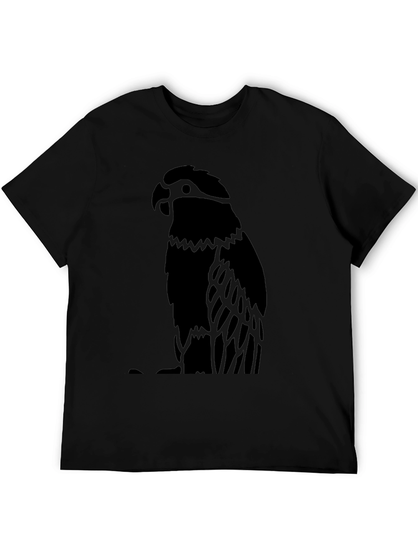 Black Parrot Graphic Tee - Mens Crew Neck Shirt