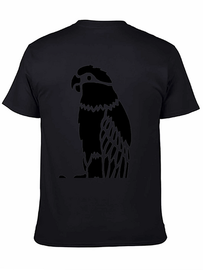 Black Parrot Graphic Tee - Mens Crew Neck Shirt