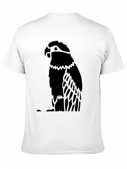 Black Parrot Graphic Tee - Mens Crew Neck Shirt