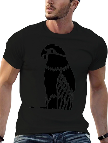 Black Parrot Graphic Tee - Mens Crew Neck Shirt