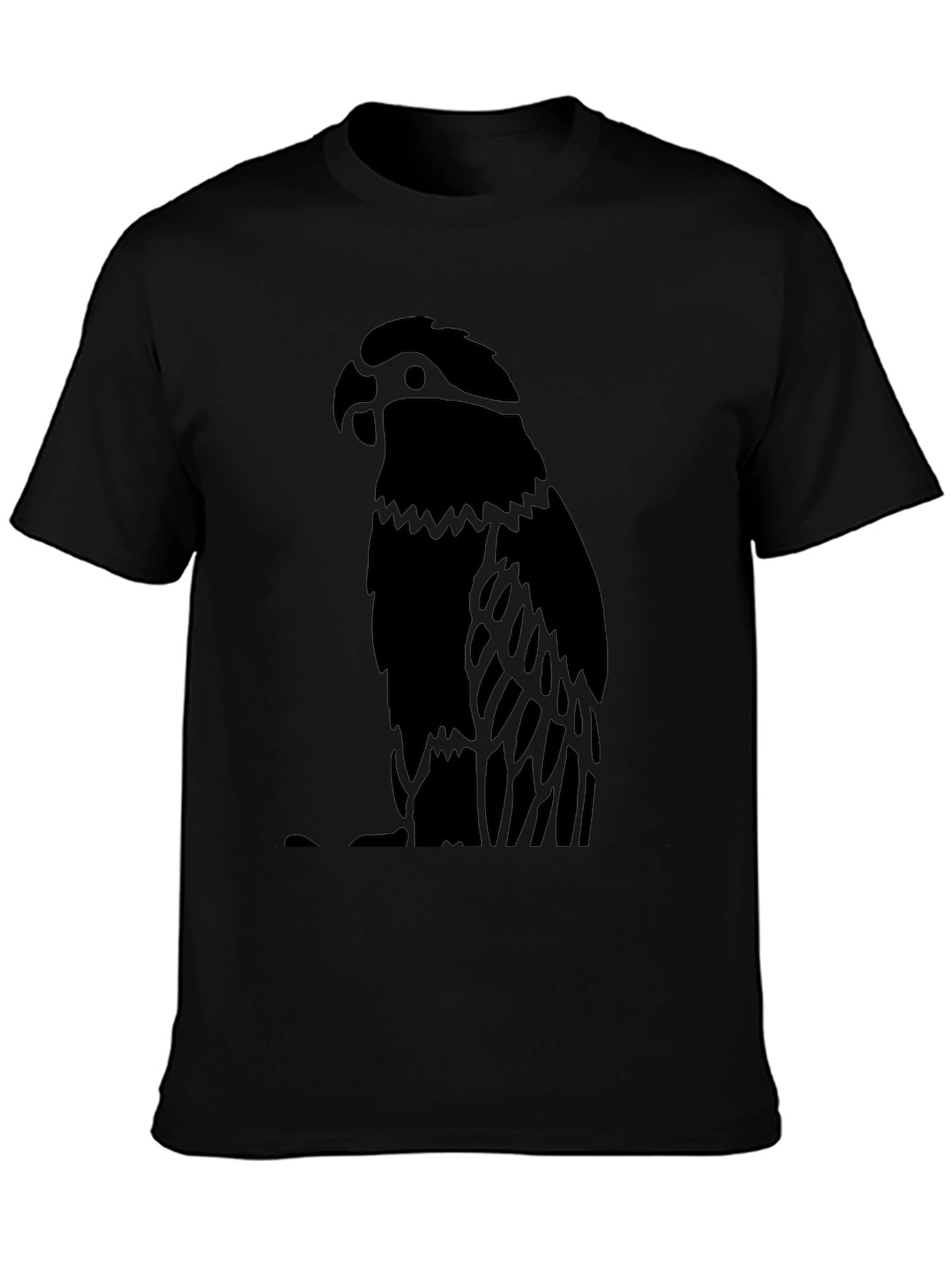 Black Parrot Graphic Tee - Mens Crew Neck Shirt