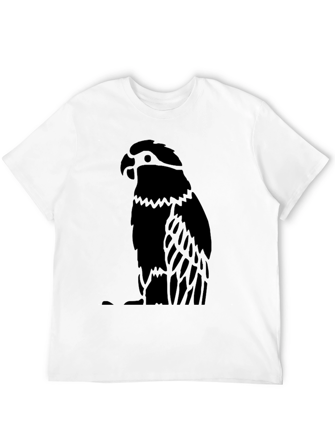 Black Parrot Graphic Tee - Mens Crew Neck Shirt