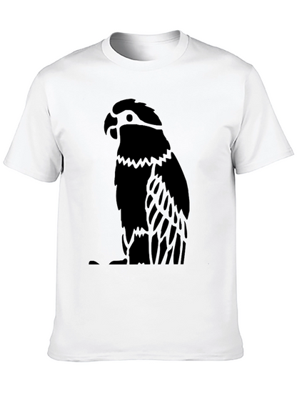 Black Parrot Graphic Tee - Mens Crew Neck Shirt