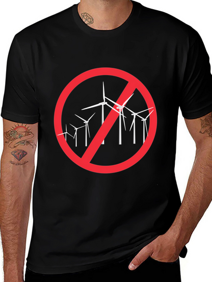 Anti-Wind Turbine Black T-Shirt