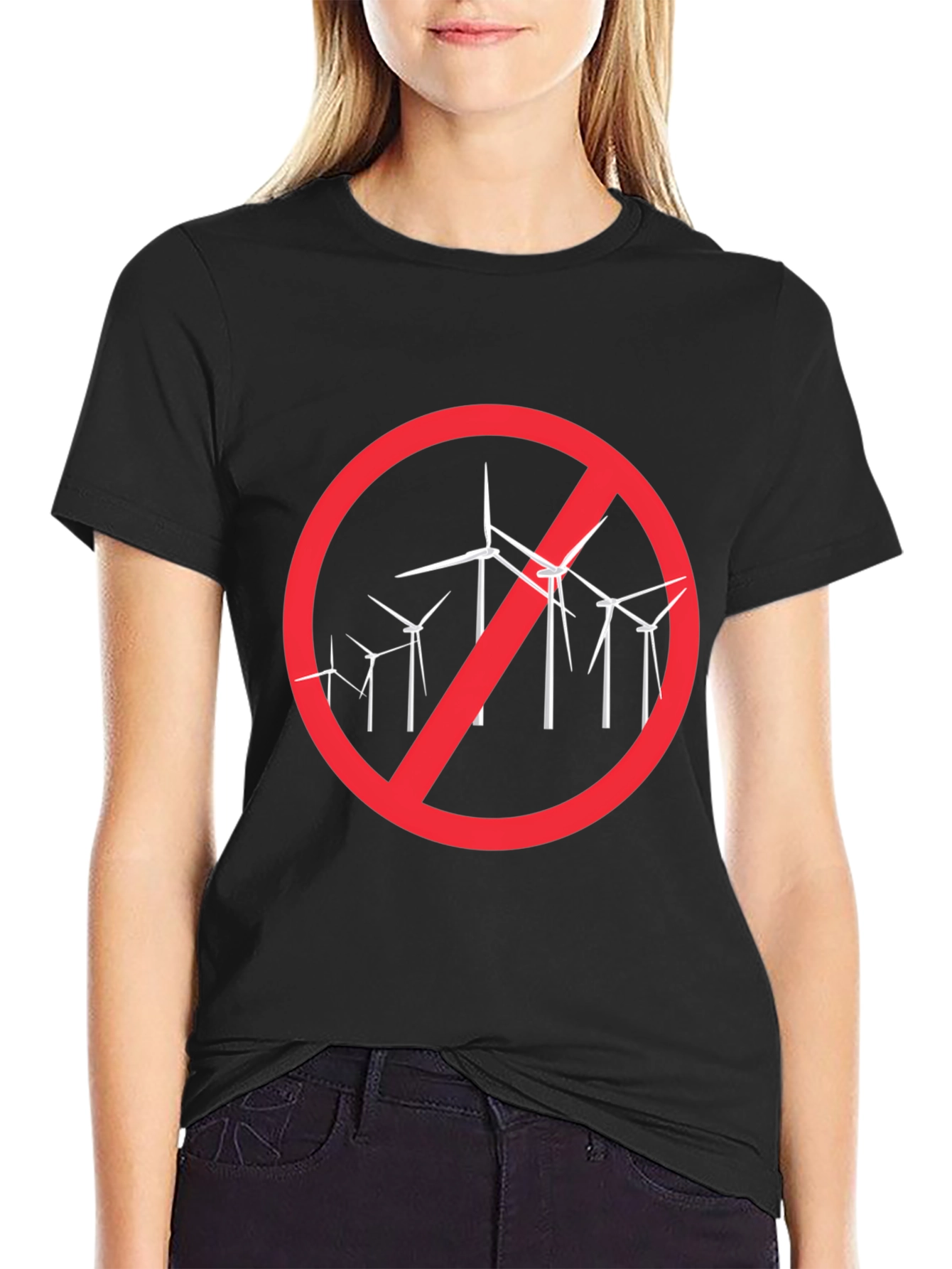 Anti-Wind Turbine Black T-Shirt
