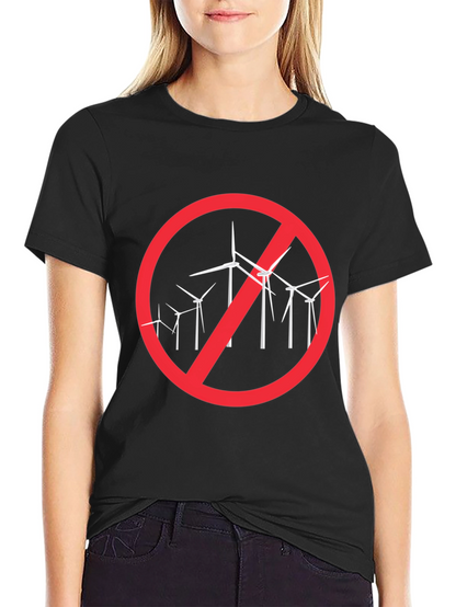 Anti-Wind Turbine Black T-Shirt