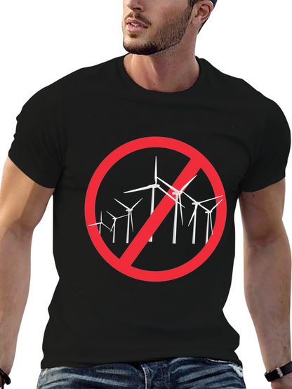 Anti-Wind Turbine Black T-Shirt