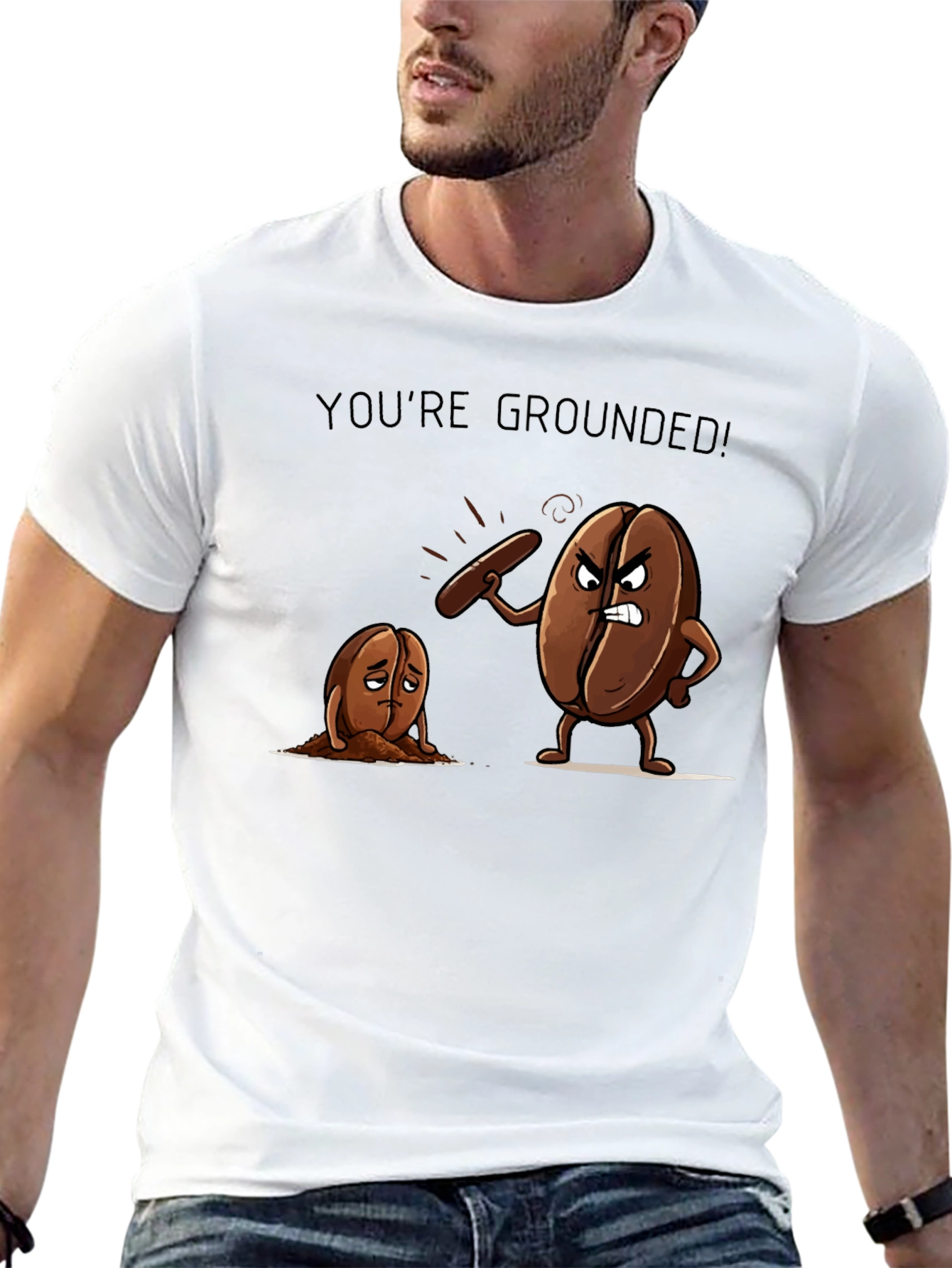 Youre Grounded! Coffee Bean Pun T-Shirt