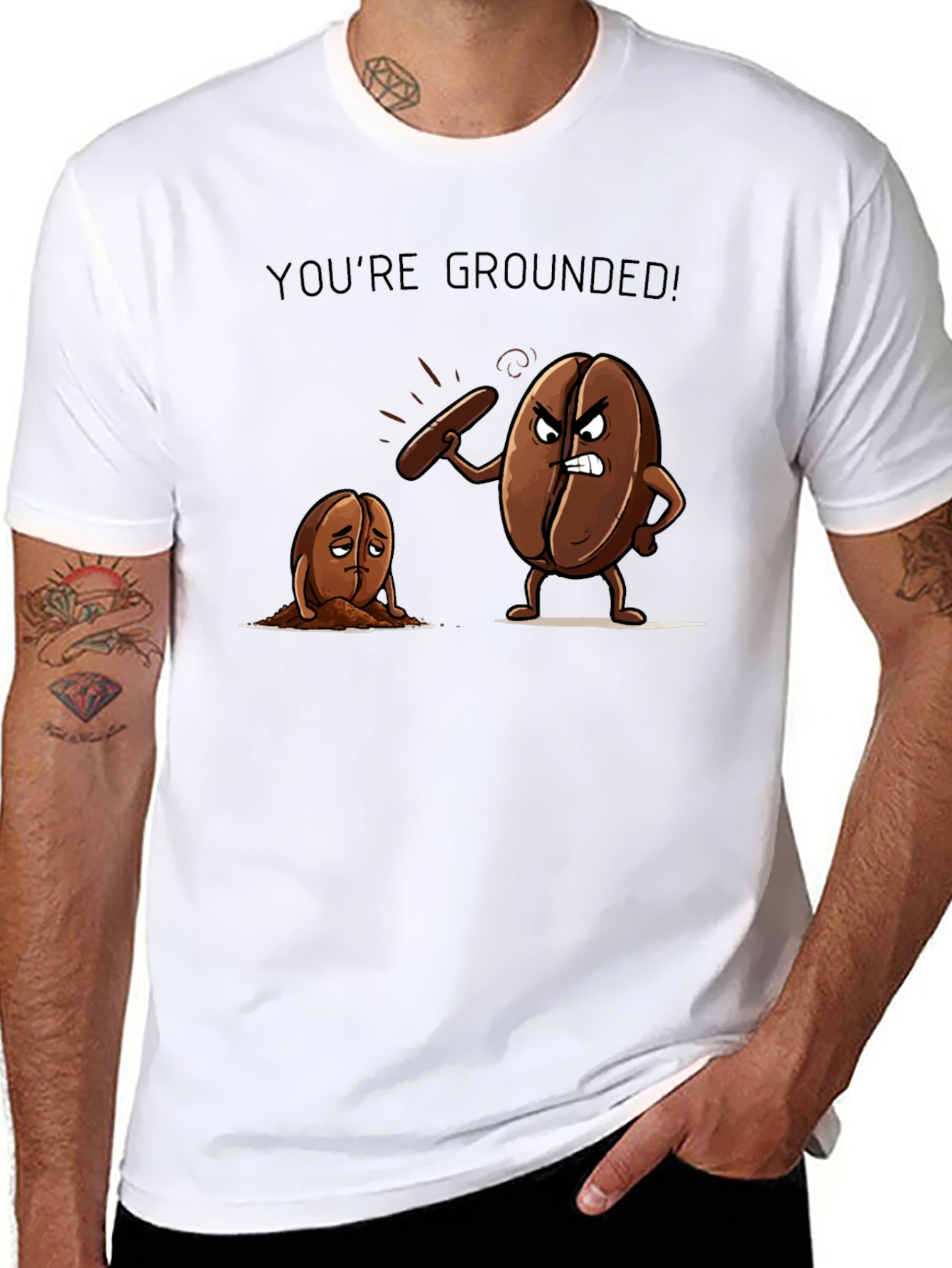 Youre Grounded! Coffee Bean Pun T-Shirt