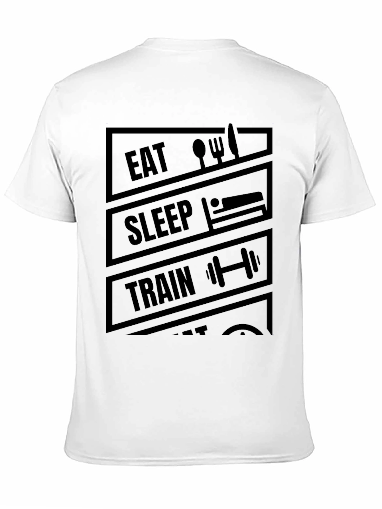 Eat Sleep Train Repeat Black Graphic T-Shirt