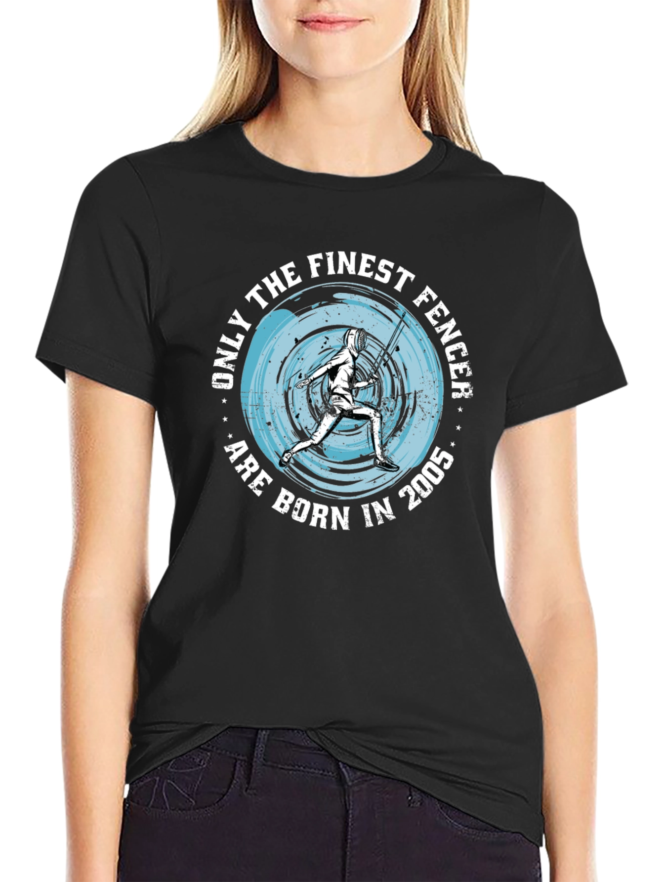 Finest Fencer Born in 2005 Black T-Shirt