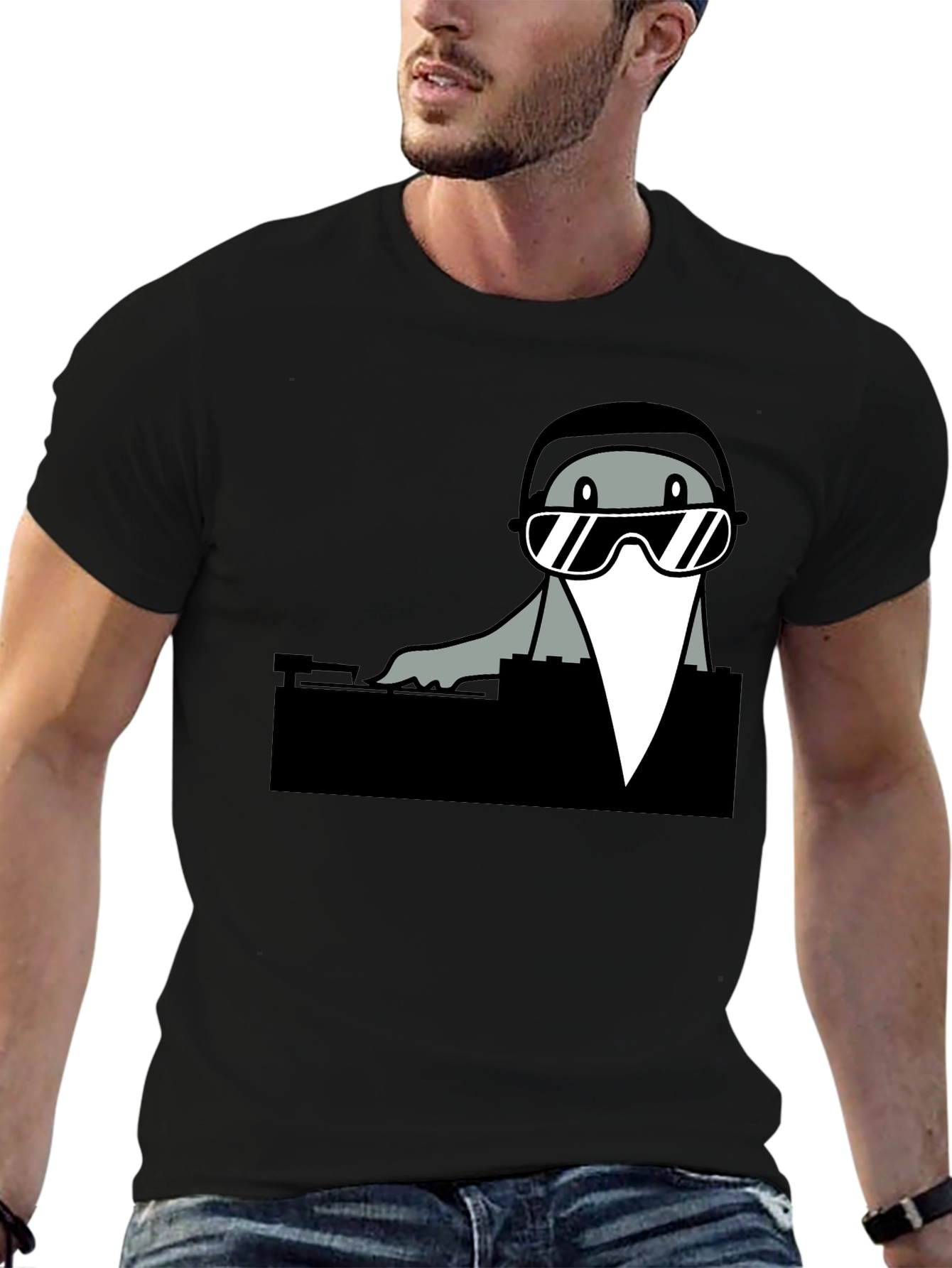 DJ Seal Graphic Tee - Cool Cartoon Shirt