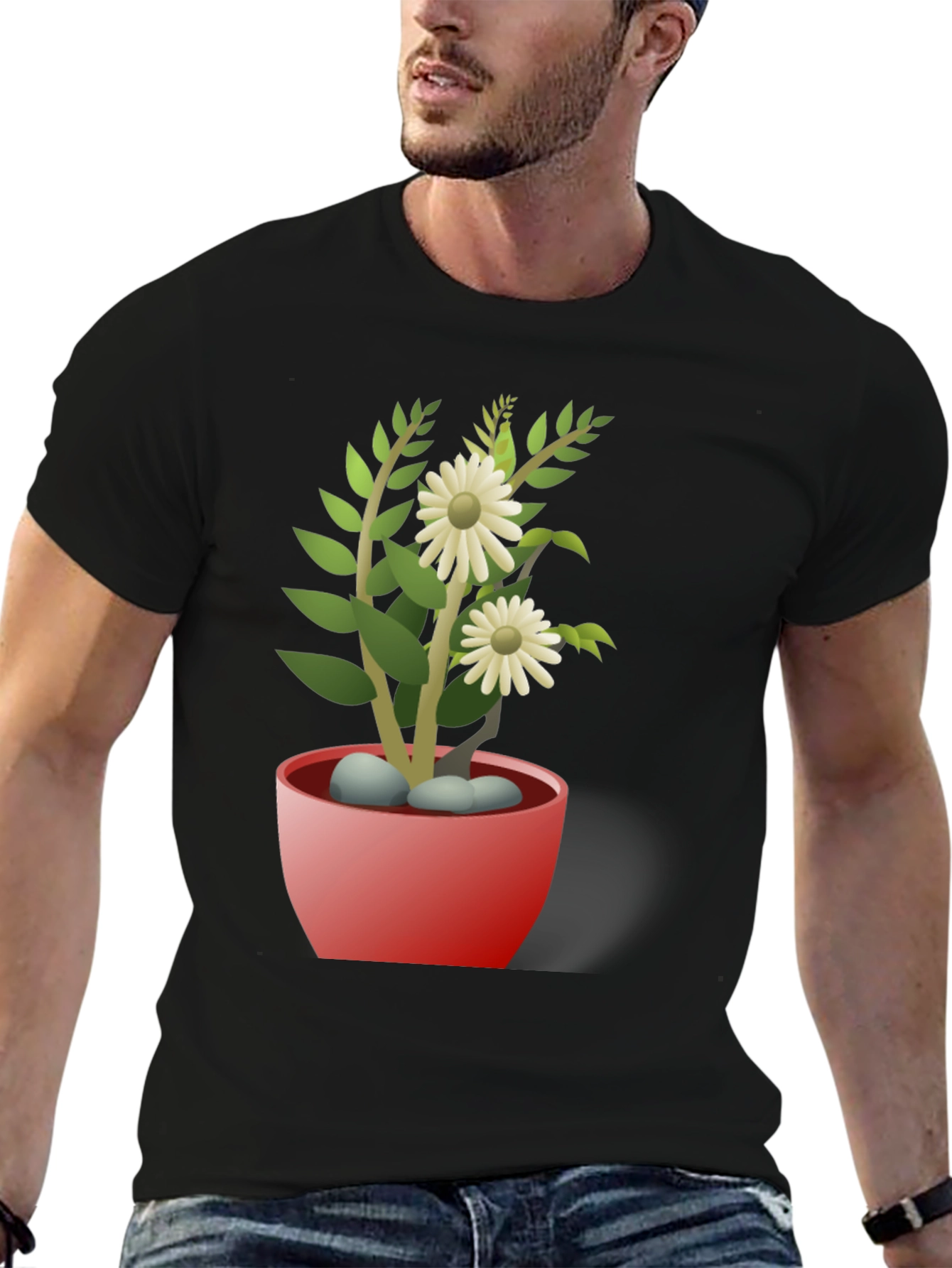 Daisy Plant T-Shirt - Stylish Floral Design