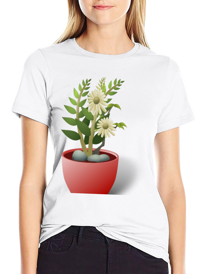 Daisy Plant T-Shirt - Stylish Floral Design